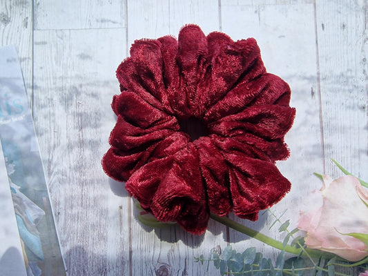 Velvet Scrunchie Wine Red