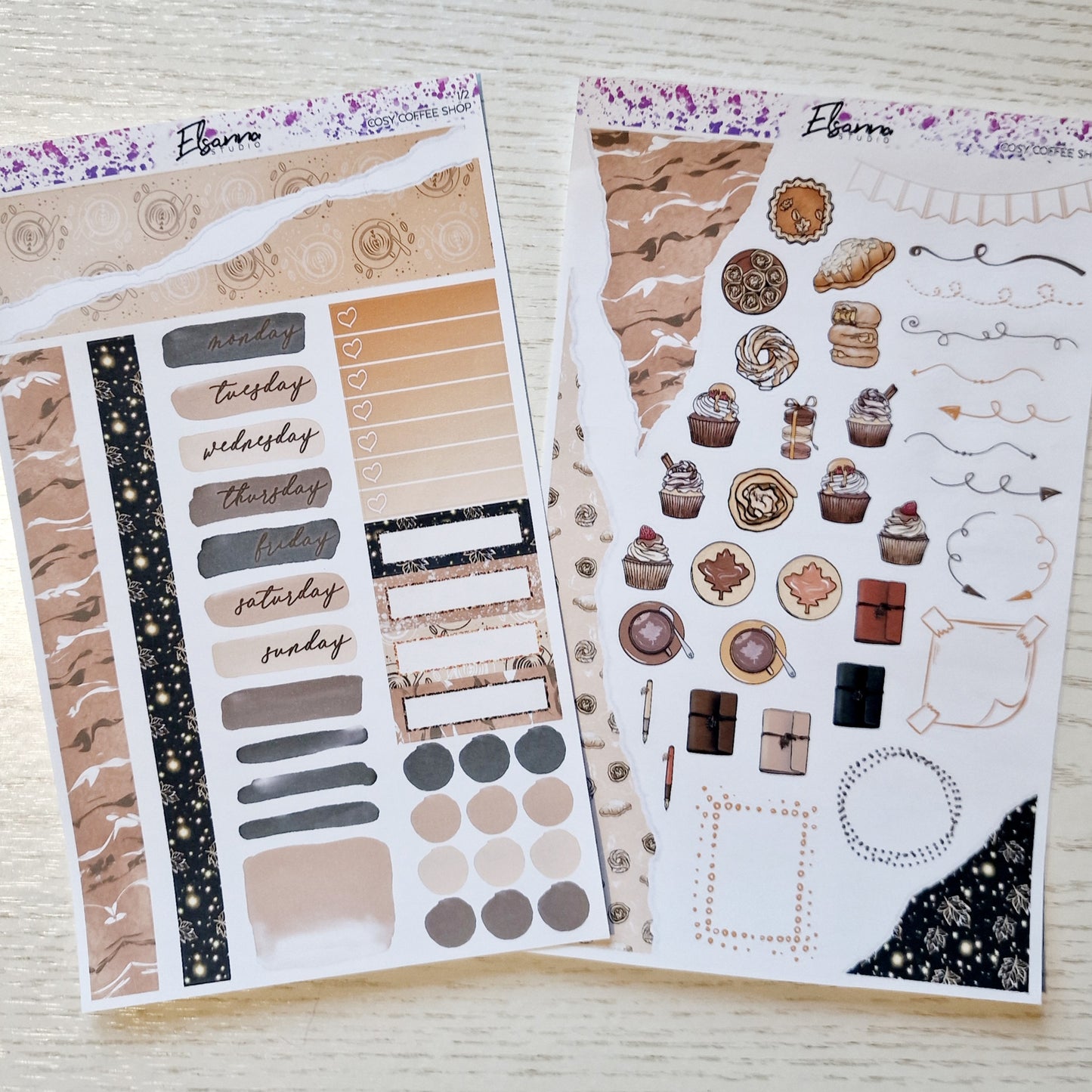 Cosy Coffee Shop | Planner Stickers | Weekly Sticker Kit | Vertical Sticker Kit | Foil Stickers | Monthly Sticker Kit | Journaling Stickers