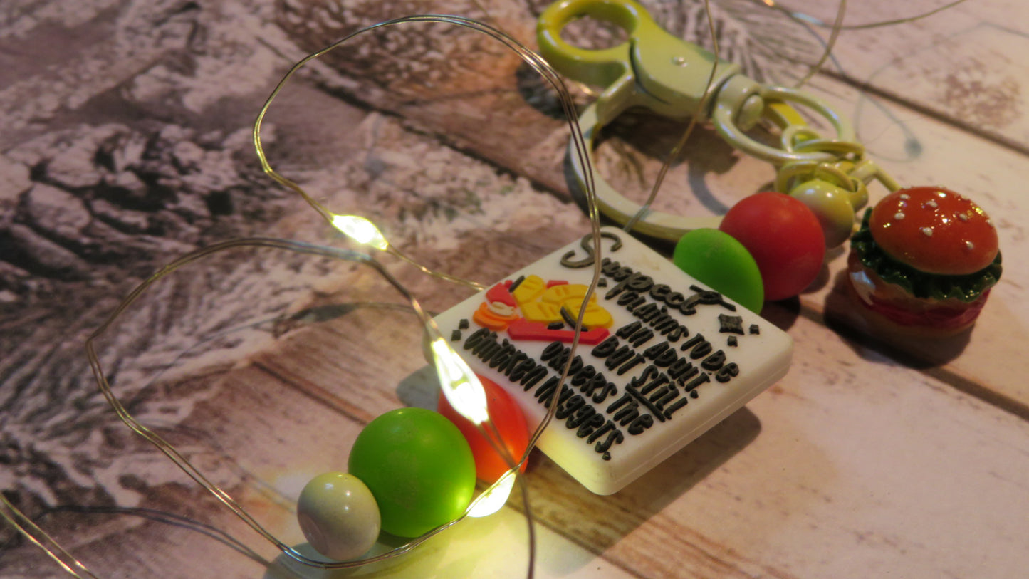 Beaded Key Ring | Key Chain | Bag Charm | Chicken Nuggets