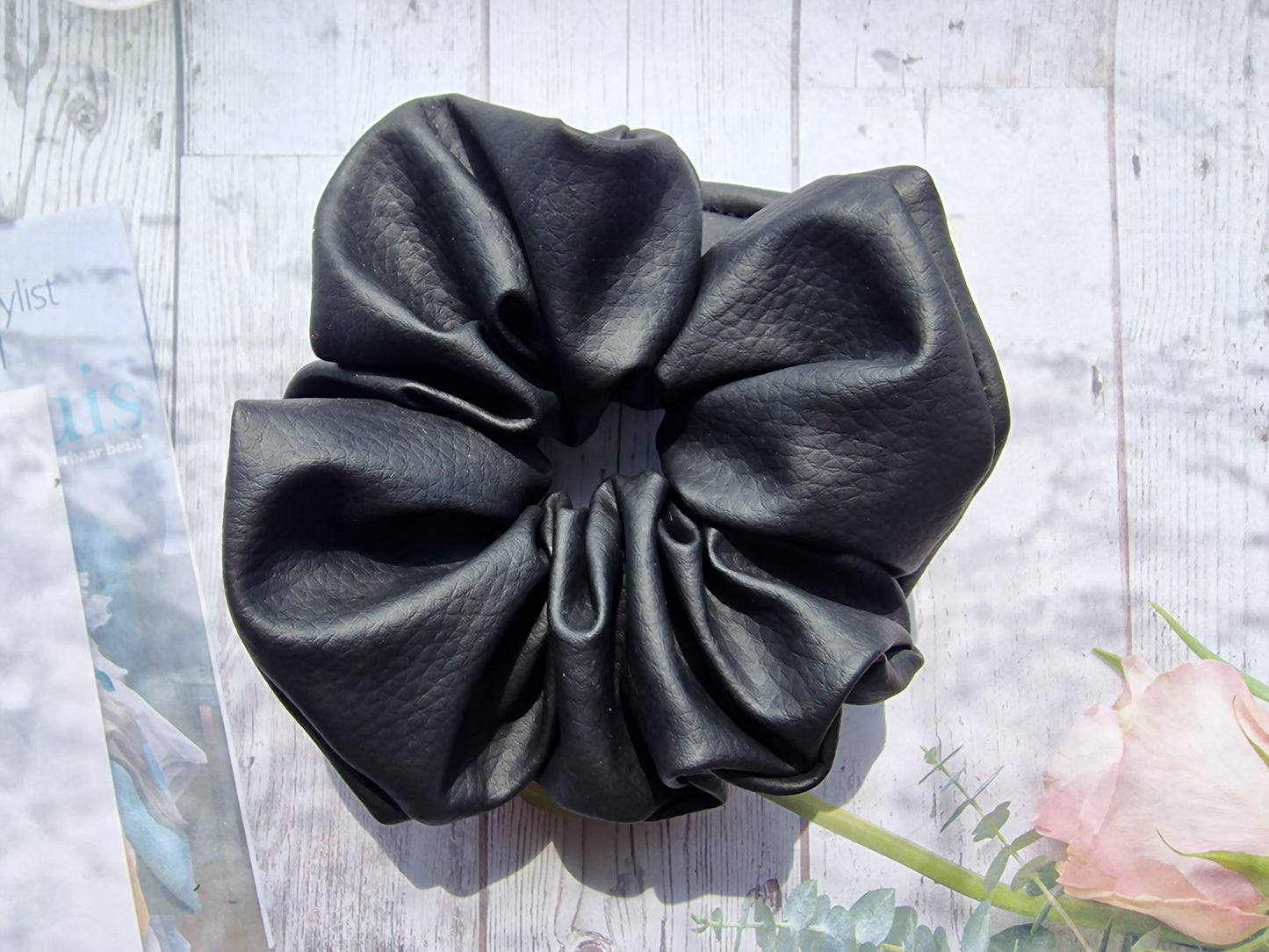 Faux Leather Scrunchie