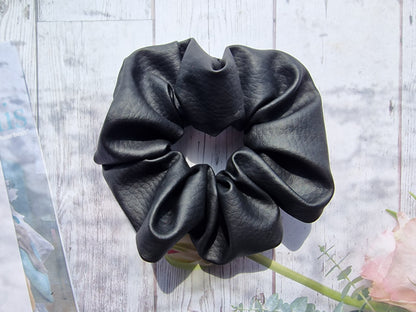 Faux Leather Scrunchie