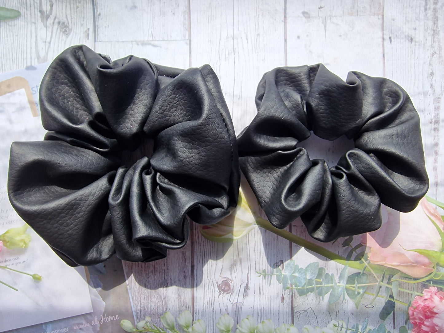 Faux Leather Scrunchie