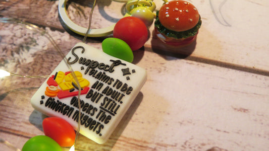 Beaded Key Ring | Key Chain | Bag Charm | Chicken Nuggets