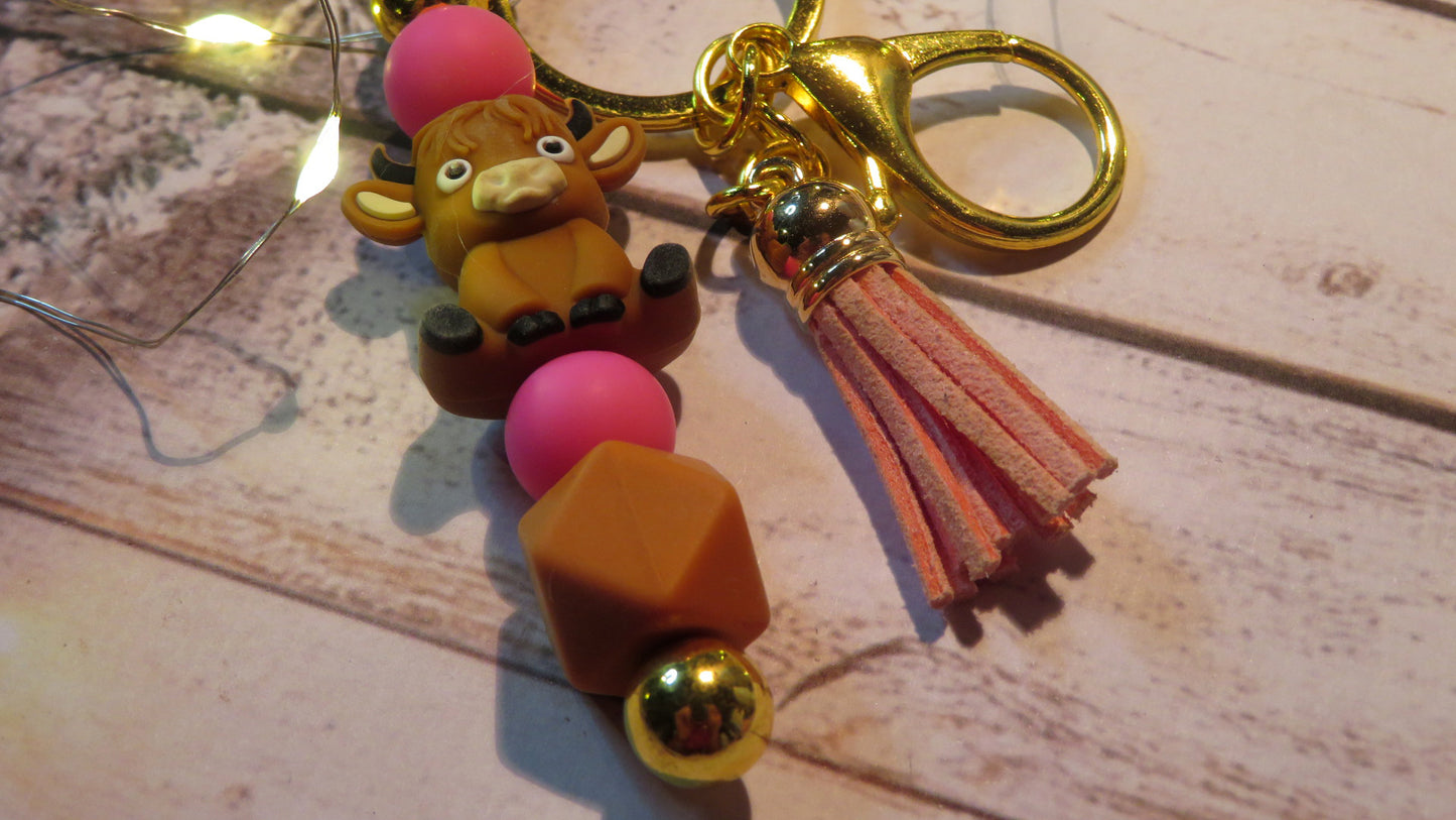 Highland Cow Key Ring | Key Chain | Bag Charm