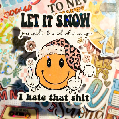 Let It Snow Christmas Die Cut Sticker