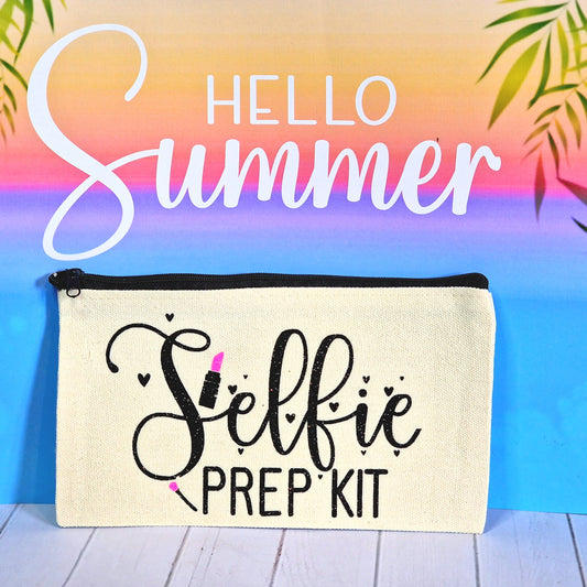 Make Up Bag | Pencil Pouch | Canvas Zipper Bag Pouch | Selfie Prep Kit