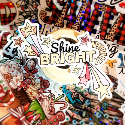 Shine Bright Shooting Stars Die Cut Sticker