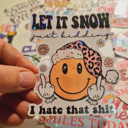 Let It Snow Christmas Die Cut Sticker