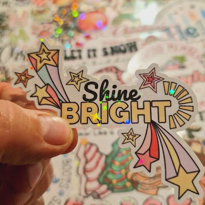 Shine Bright Shooting Stars Die Cut Sticker