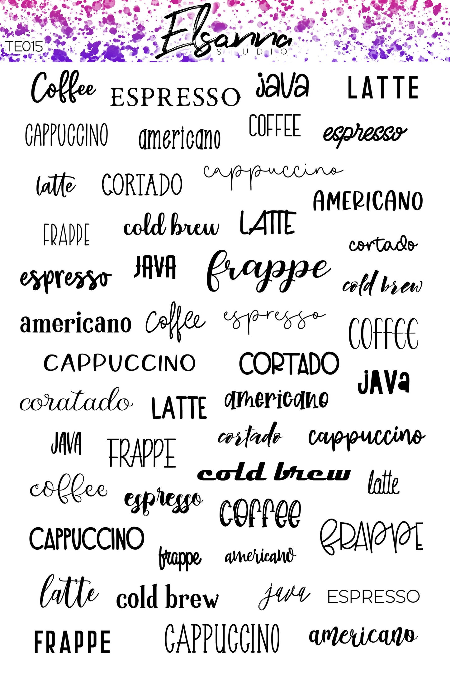 Word Stickers | Script Stickers | Planner Scripts | Coffee