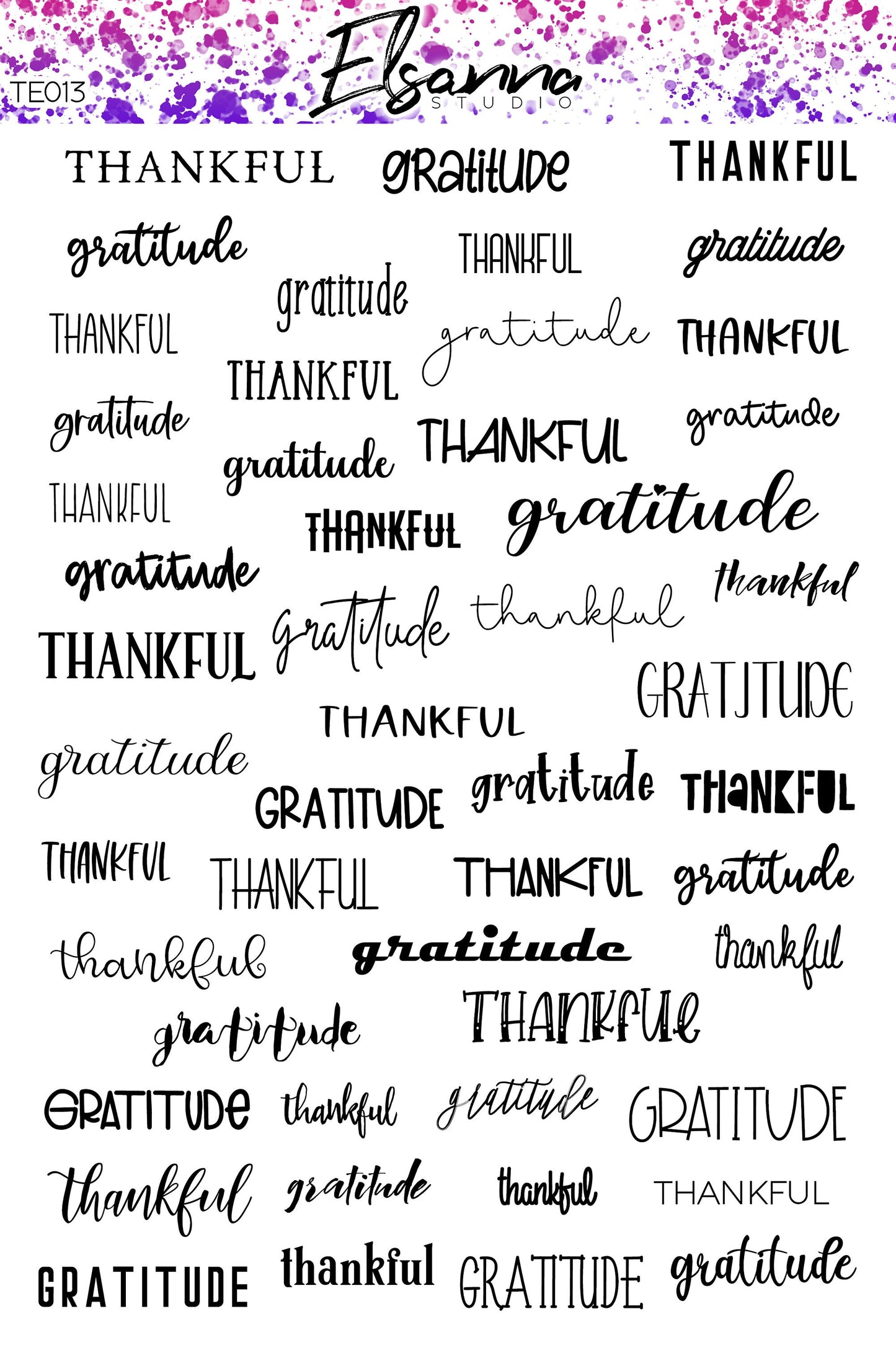 Word Stickers | Script Stickers | Planner Scripts | Gratitude