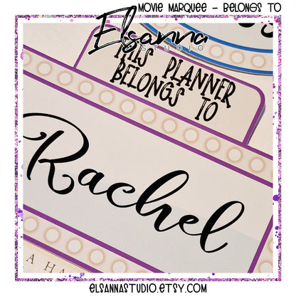 This Planner Belongs To | Planner Name Sticker | Planner Intro Sticker |Movie Marquee Name Sticker