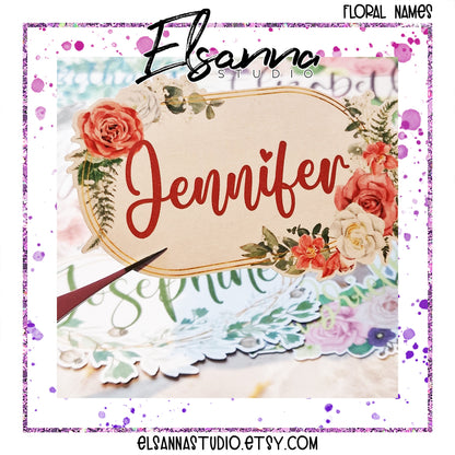 Floral Name Stickers | Boho Flower Name | Planner Name Sticker | Name Sticker | Flowery Name Sticker | Boho Floral Name