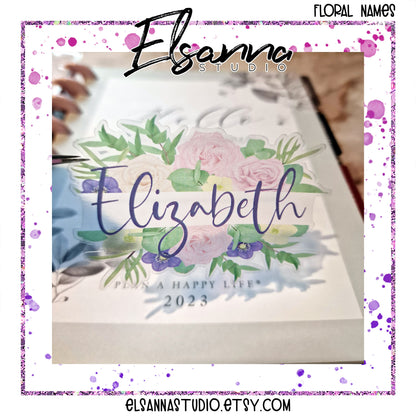 Floral Name Stickers | Boho Flower Name | Planner Name Sticker | Name Sticker | Flowery Name Sticker | Boho Floral Name